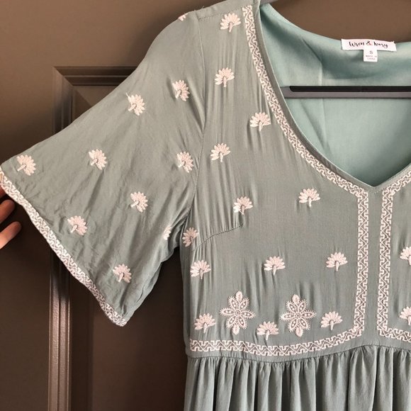 Wren and Ivory Tempest Dress in Sage - Picture 1 of 4